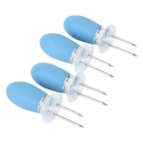 Maxbell Maxbell 4 Pieces Outdoor Barbecue Skewer Corn Cob Needle Fruit Fork Holder Blue