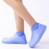 Maxbell Silicone Overshoes Rain Waterproof Shoe Covers Boot Cover Protector Blue L