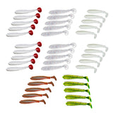 Maxbell 5Pieces PVC Soft Fishing Lures Swimbaits Lifelike for Trout Pike Walleye