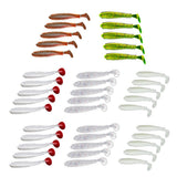 Maxbell 5Pieces PVC Soft Fishing Lures Swimbaits Lifelike for Trout Pike Walleye