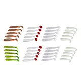 Maxbell 5Pieces PVC Soft Fishing Lures Swimbaits Lifelike for Trout Pike Walleye