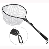 Maxbell 2x Premium Fishing Landing Net Catch and Release Net &Foldable Pole Black