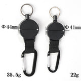 Maxbell Maxbell Heavy Duty Key Holder Carabiner Buckle with Steel Cable Keyrings Black