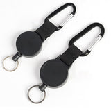 Maxbell Maxbell Heavy Duty Key Holder Carabiner Buckle with Steel Cable Keyrings Black