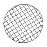 Maxbell Portable Firewood BBQ Grill Cooking Pot Rack Barbecue Mesh Mat Silver -Round