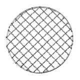 Maxbell Portable Firewood BBQ Grill Cooking Pot Rack Barbecue Mesh Mat Silver -Round