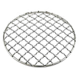 Maxbell Portable Firewood BBQ Grill Cooking Pot Rack Barbecue Mesh Mat Silver -Round