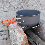 Maxbell Portable Firewood BBQ Grill Cooking Pot Rack Barbecue Mesh Mat Silver -Round