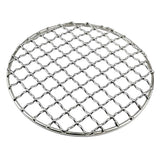 Maxbell Portable Firewood BBQ Grill Cooking Pot Rack Barbecue Mesh Mat Silver -Round