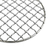 Maxbell Portable Firewood BBQ Grill Cooking Pot Rack Barbecue Mesh Mat Silver -Round