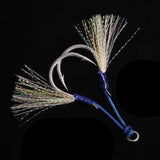 Maxbell 2x Jig Hooks Fishing Hooks Barbed Hooks Assist Hooks in Solid Ring