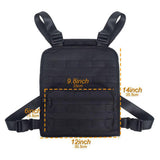 Maxbell Maxbell Adjustable Chest Rig Bag Multifunctional Front Pack with Vest Design Black