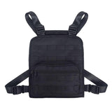 Maxbell Maxbell Adjustable Chest Rig Bag Multifunctional Front Pack with Vest Design Black