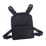 Maxbell Maxbell Adjustable Chest Rig Bag Multifunctional Front Pack with Vest Design Black