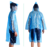 Maxbell Disposable Raincoat Portable Hooded Rain Cover for Camping Fishing Blue