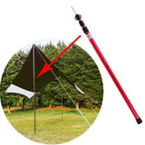 Maxbell Maxbell Aluminum Alloy 3 Section Tent Rod Pole Replacement Hiking Camping 2.3m Red