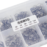 Maxbell Maxbell 200Pcs Fishing Swivels Barrel Swivel with Interlock Snap Connectors