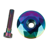 Maxbell Maxbell Alloy Bike Stem Headset Top Cap Threadless Cover and Steel Bolt Multicolor