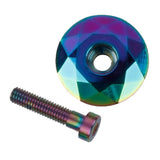Maxbell Maxbell Alloy Bike Stem Headset Top Cap Threadless Cover and Steel Bolt Multicolor