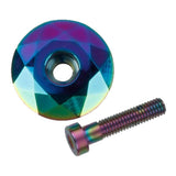 Maxbell Maxbell Alloy Bike Stem Headset Top Cap Threadless Cover and Steel Bolt Multicolor
