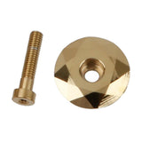 Maxbell Maxbell Alloy Bike Stem Headset Top Cap Threadless Cover and Steel Bolt Golden