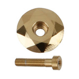 Maxbell Maxbell Alloy Bike Stem Headset Top Cap Threadless Cover and Steel Bolt Golden