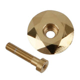 Maxbell Maxbell Alloy Bike Stem Headset Top Cap Threadless Cover and Steel Bolt Golden