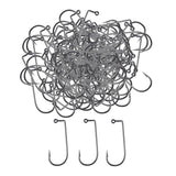 Maxbell 100pcs Worm Fishing Hooks Carbon Steel Jig Barbed Hook for Big Fish 3