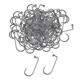 Maxbell 100pcs Worm Fishing Hooks Carbon Steel Jig Barbed Hook for Big Fish 3