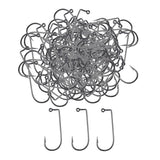 Maxbell 100pcs Worm Fishing Hooks Carbon Steel Jig Barbed Hook for Big Fish 2
