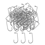 Maxbell 100pcs Worm Fishing Hooks Carbon Steel Jig Barbed Hook for Big Fish 01