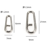 Maxbell Maxbell 100pcs Stainless Steel Bent Head Oval Split Ring Fishing Tackle Connector L