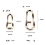 Maxbell Maxbell 100pcs Stainless Steel Bent Head Oval Split Ring Fishing Tackle Connector L