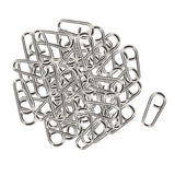 Maxbell Maxbell 100pcs Stainless Steel Bent Head Oval Split Ring Fishing Tackle Connector L