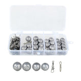 Maxbell Maxbell Quick Insert Fishing Lead Sinkers Balls Weights Connector Pins Kit 4 Sizes
