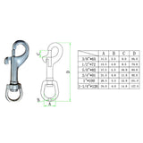 Maxbell Maxbell 316 Stainless Steel Swivel Eye Bolt Snap for Scuba Tech Diving Dog 6.5cm