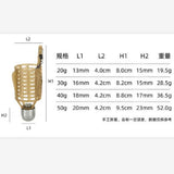 Maxbell Maxbell Plastic Fishing Feeder Basket Holder Fishing Bait Cage with 3 Line Hooks 50g