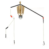 Maxbell Maxbell Plastic Fishing Feeder Basket Holder Fishing Bait Cage with 3 Line Hooks 50g