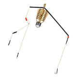 Maxbell Maxbell Plastic Fishing Feeder Basket Holder Fishing Bait Cage with 3 Line Hooks 50g