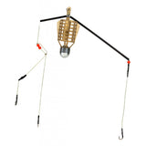 Maxbell Maxbell Plastic Fishing Feeder Basket Holder Fishing Bait Cage with 3 Line Hooks 50g