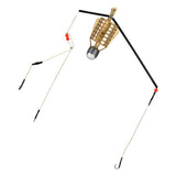 Maxbell Maxbell Plastic Fishing Feeder Basket Holder Fishing Bait Cage with 3 Line Hooks 50g