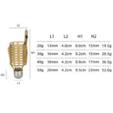 Maxbell Maxbell Plastic Fishing Feeder Basket Holder Fishing Bait Cage with 3 Line Hooks 50g