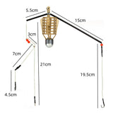 Maxbell Maxbell Plastic Fishing Feeder Basket Holder Fishing Bait Cage with 3 Line Hooks 50g