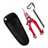 Maxbell Maxbell Multifunctional Long Nose Fishing Plier Hook Remover Wire Line Cutter Red