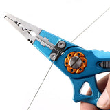 Maxbell Maxbell Multifunctional Long Nose Fishing Plier Hook Remover Wire Line Cutter Blue