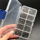 Maxbell Maxbell 100Pcs Fishing Rolling Swivels w/ Coast Lock Snaps & 3 Way Barrel Swivels  S