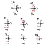 Maxbell Maxbell 100Pcs Fishing Rolling Swivels w/ Coast Lock Snaps & 3 Way Barrel Swivels  S