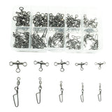 Maxbell Maxbell 100Pcs Fishing Rolling Swivels w/ Coast Lock Snaps & 3 Way Barrel Swivels  L