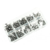 Maxbell Maxbell 100Pcs Fishing Rolling Swivels w/ Coast Lock Snaps & 3 Way Barrel Swivels  L