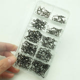 Maxbell Maxbell 100Pcs Fishing Rolling Swivels w/ Coast Lock Snaps & 3 Way Barrel Swivels  L